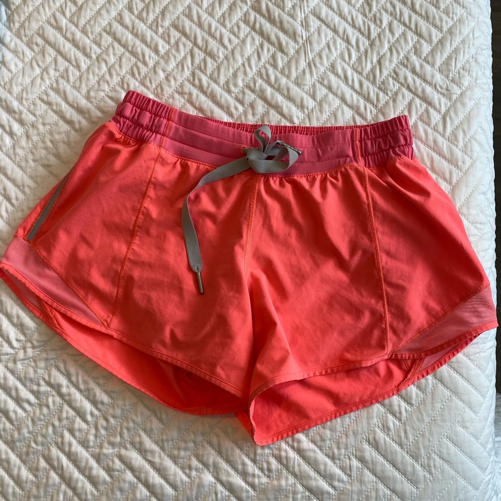 Neon pink Lululemon hotty hot shorts (size 6)